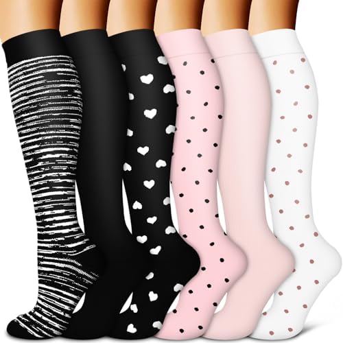 Copper Compression Socks for Women & Men  6 pairs    Best Support for Nurses  Running  Hiking  Recovery