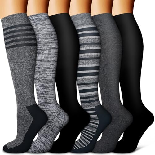 Copper Compression Socks for Women & Men  6 pairs    Best Support for Nurses  Running  Hiking  Recovery