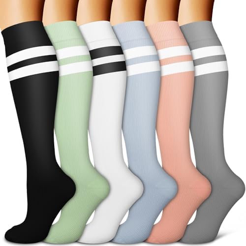 Copper Compression Socks for Women & Men  6 pairs    Best Support for Nurses  Running  Hiking  Recovery