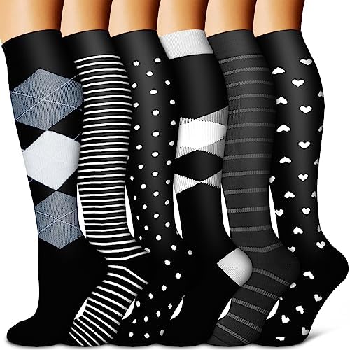 Copper Compression Socks for Women & Men  6 pairs    Best Support for Nurses  Running  Hiking  Recovery