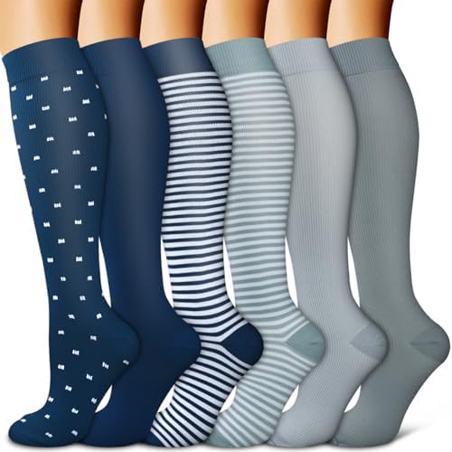 Copper Compression Socks for Women & Men  6 pairs    Best Support for Nurses  Running  Hiking  Recovery