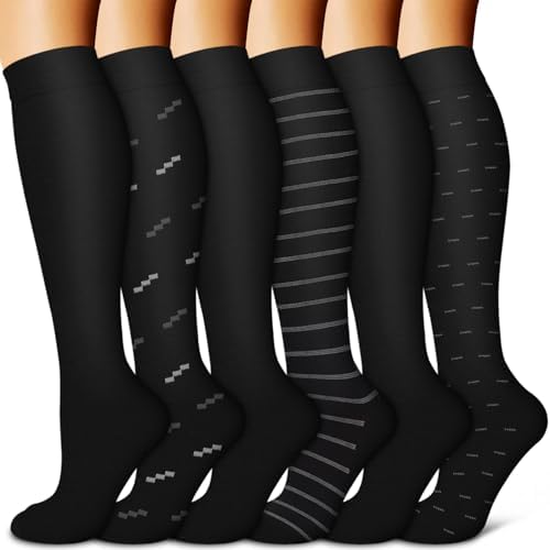 Copper Compression Socks for Women & Men  6 pairs    Best Support for Nurses  Running  Hiking  Recovery