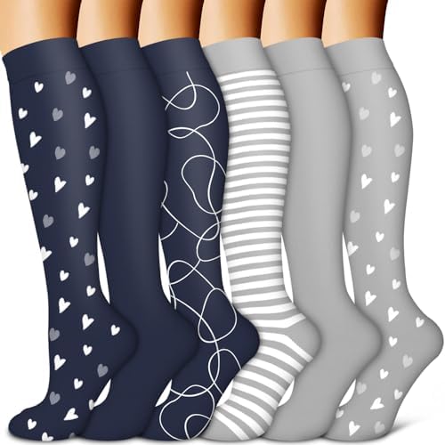 Copper Compression Socks for Women & Men  6 pairs    Best Support for Nurses  Running  Hiking  Recovery