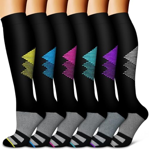 Copper Compression Socks for Women & Men  6 pairs    Best Support for Nurses  Running  Hiking  Recovery