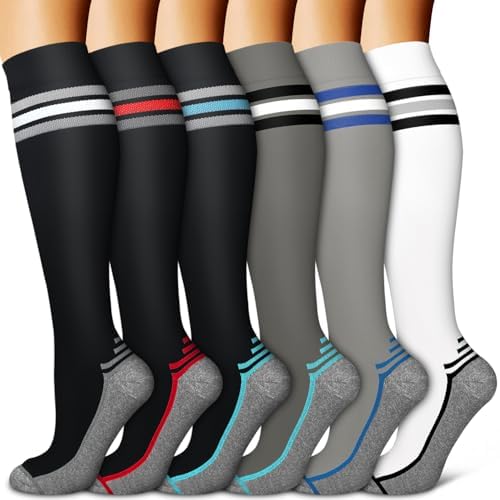 Copper Compression Socks for Women & Men  6 pairs    Best Support for Nurses  Running  Hiking  Recovery