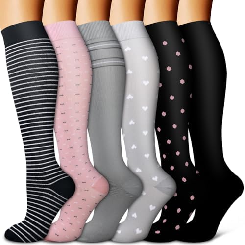 Copper Compression Socks for Women & Men  6 pairs    Best Support for Nurses  Running  Hiking  Recovery
