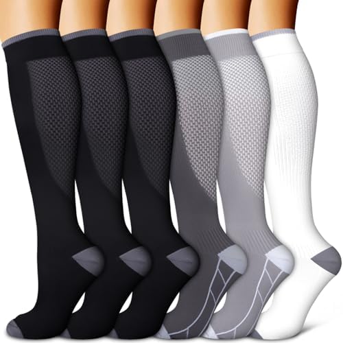 Copper Compression Socks for Women & Men  6 pairs    Best Support for Nurses  Running  Hiking  Recovery