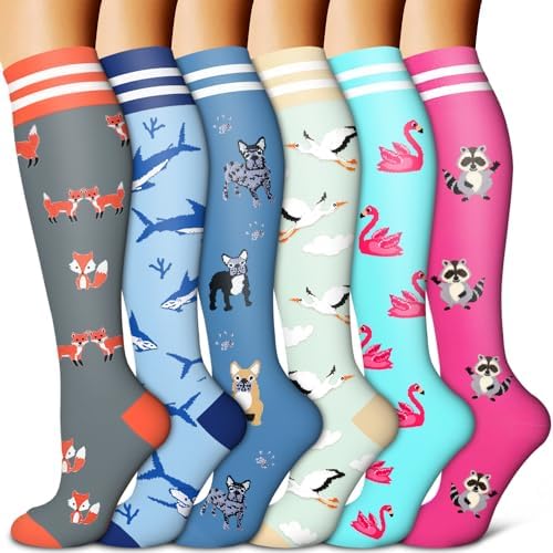 Copper Compression Socks for Women & Men  6 pairs    Best Support for Nurses  Running  Hiking  Recovery