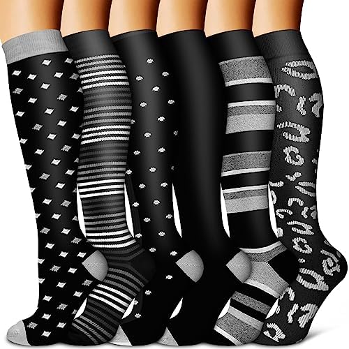 Copper Compression Socks for Women & Men  6 pairs    Best Support for Nurses  Running  Hiking  Recovery