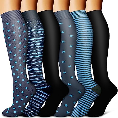 Copper Compression Socks for Women & Men  6 pairs    Best Support for Nurses  Running  Hiking  Recovery