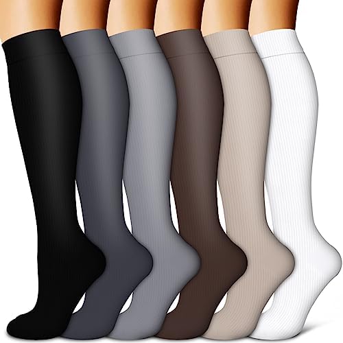 Copper Compression Socks for Women & Men  6 pairs    Best Support for Nurses  Running  Hiking  Recovery