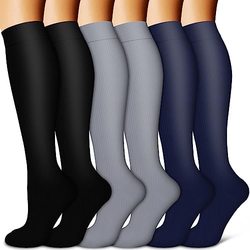 Copper Compression Socks for Women & Men  6 pairs    Best Support for Nurses  Running  Hiking  Recovery