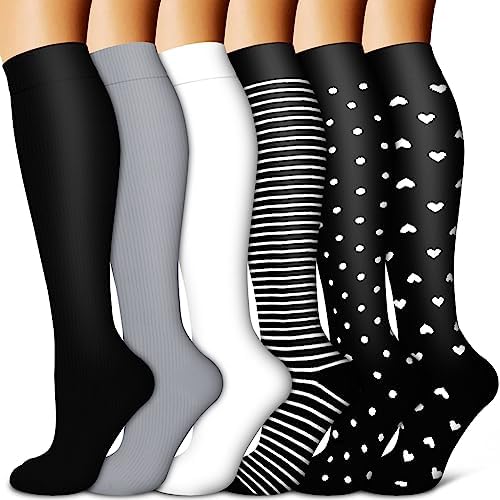 Copper Compression Socks for Women & Men  6 pairs    Best Support for Nurses  Running  Hiking  Recovery