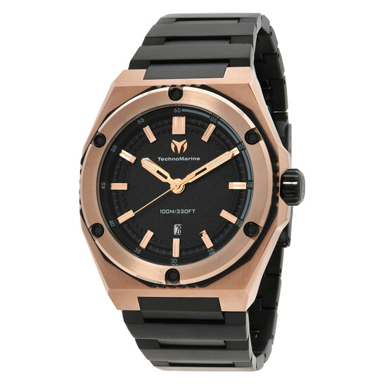 Coral Quartz Black Dial Men s Watch