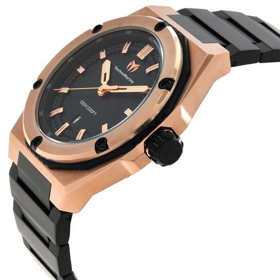 Coral Quartz Black Dial Men s Watch