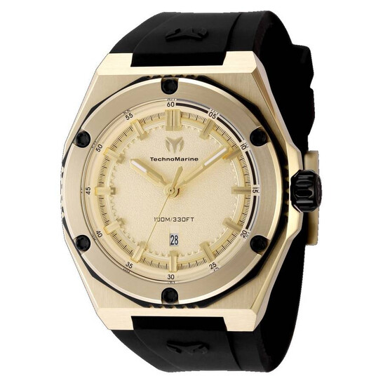 Coral Quartz Gold Dial Men s Watch