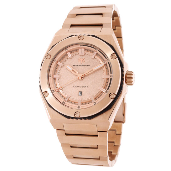 Coral Quartz Rose Gold Dial Ladies Watch