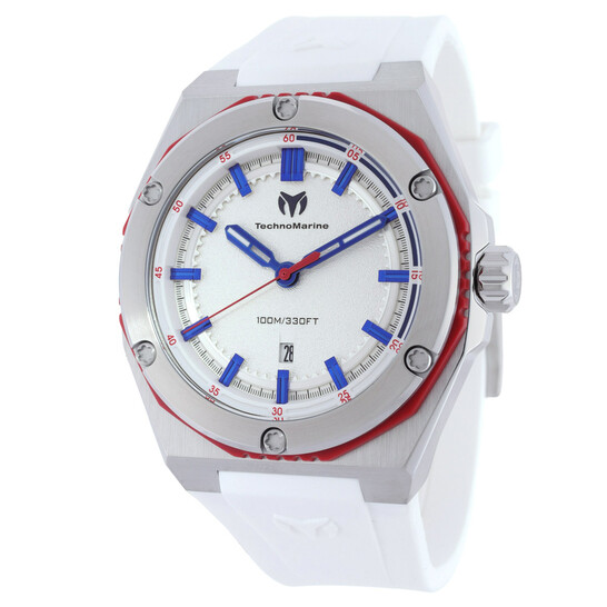 Coral Quartz Silver Dial Men s Watch