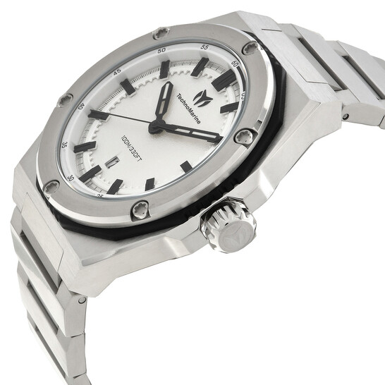 Tecnomarino Reloj de cuarzo coral con esfera plateada para hombre TM-416060