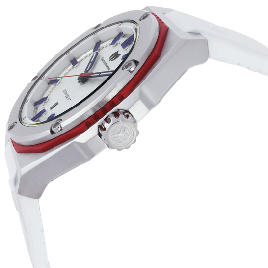 Coral Quartz Silver Dial Men s Watch