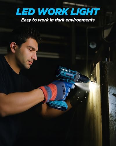 Cordless Drill  21V Power Drill with Dual 2 0Ah Power Pack and Charger  Power Electric Battery Drills Set  3/8 Chuck  25 1 Torque  Compact Drills with 90 Accessories Tool for DIY  Home Repair & Gift