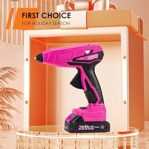 Cordless Hot Glue Gun   20V Temp Adjust Hot Glue Gun with 43PCS Full Size Hot Glue Sticks  Pink Fast Heating Glue Gun and Sticks Set for DIY  Arts & Craft  Decorations  Gift for Women