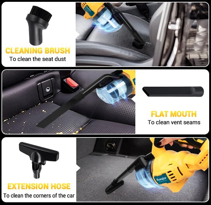 Cordless Vacuum for DeWalt 20V Battery  5 in 1 Handheld Electric Vacuum Cleaner with 400W Powerful Motor  46 CFM Portable Hand Vacuum for Home Pet Hair  Car  Battery Not Included 