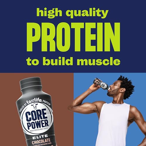 Core Power Elite High Protein Shake  Chocolate  42g Bottle  14oz  12 Pack