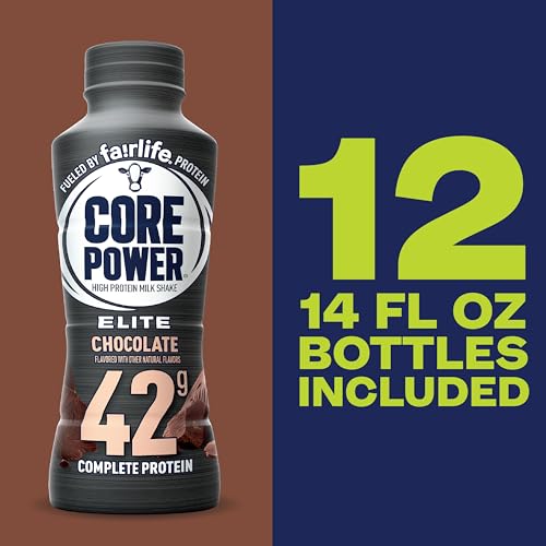 Core Power Elite High Protein Shake  Chocolate  42g Bottle  14oz  12 Pack