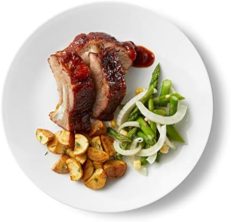 Corelle Vitrelle 18 Piece Service for 6 Dinnerware Set Triple Layer Glass and Chip Resistant  Lightweight Round Plates and Bowls Set  Winter Frost White