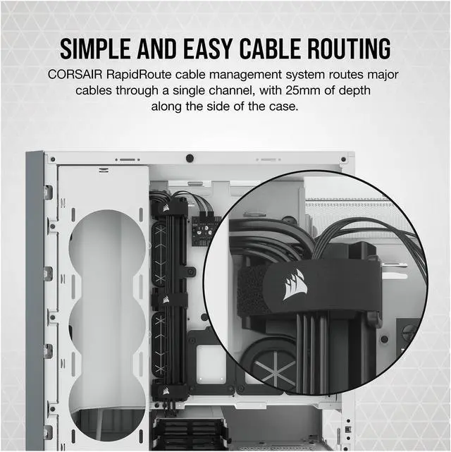 Corsair 5000D Airflow Tempered Glass Mid Tower ATX PC Case  White  CC 9011211 WW