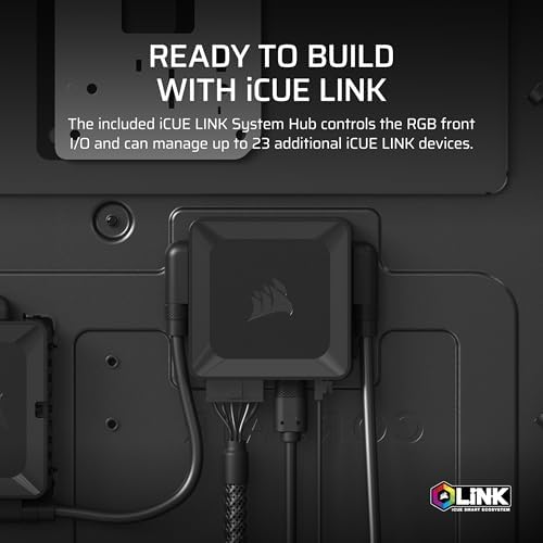 Corsair 9000D RGB Airflow Super Full Tower PC Case   Fits up to 18x 120mm  7X 140mm  or 4X 200mm Fans   InfiniRail  Fan Mounting   iCUE Link System Hub Included   No Fans Included   Black