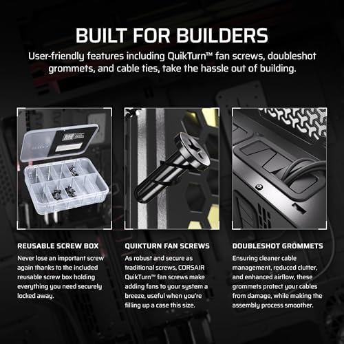 Corsair 9000D RGB Airflow Super Full Tower PC Case   Fits up to 18x 120mm  7X 140mm  or 4X 200mm Fans   InfiniRail  Fan Mounting   iCUE Link System Hub Included   No Fans Included   Black