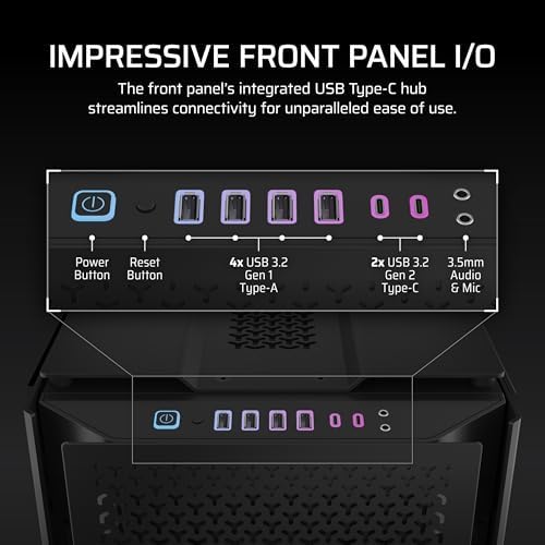 Corsair 9000D RGB Airflow Super Full Tower PC Case   Fits up to 18x 120mm  7X 140mm  or 4X 200mm Fans   InfiniRail  Fan Mounting   iCUE Link System Hub Included   No Fans Included   Black