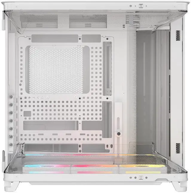 Corsair AIR 5400 LX R RGB iCUE LINK Triple Chamber Mid Tower PC Case White with 3x iCUE LINK LX R RGB 120mm reverse rotor fans and System Hub Pre Installed  BTF Back Plug Motherboard Design
