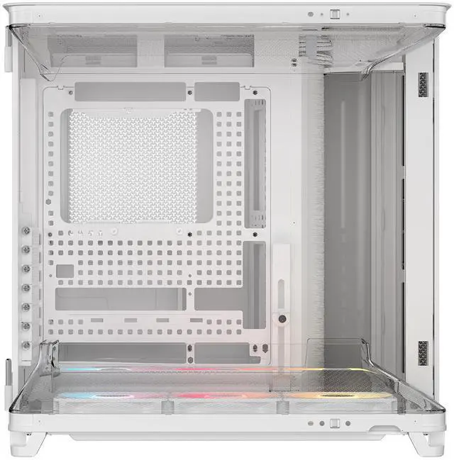 Corsair AIR 5400 RS R ARGB Triple Chamber Mid Tower PC Case White with 3x RS R 120mm reverse PWM ARGB fans Pre installed  BTF Back Plug Motherboard Design