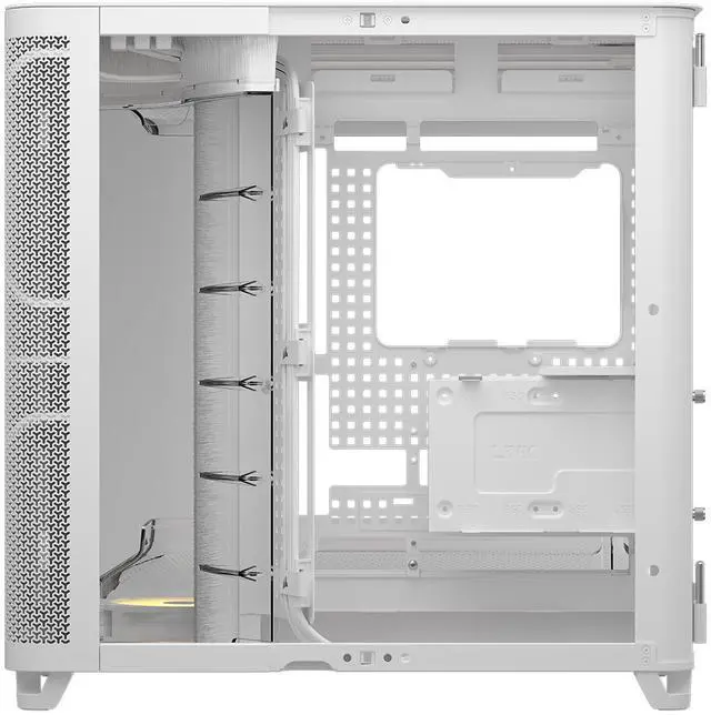 Corsair AIR 5400 RS R ARGB Triple Chamber Mid Tower PC Case White with 3x RS R 120mm reverse PWM ARGB fans Pre installed  BTF Back Plug Motherboard Design