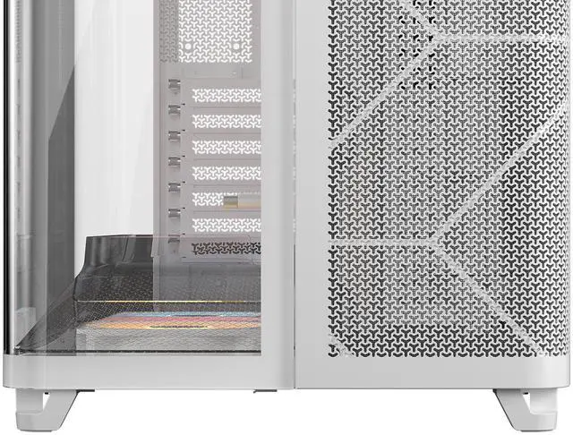 Corsair AIR 5400 RS R ARGB Triple Chamber Mid Tower PC Case White with 3x RS R 120mm reverse PWM ARGB fans Pre installed  BTF Back Plug Motherboard Design