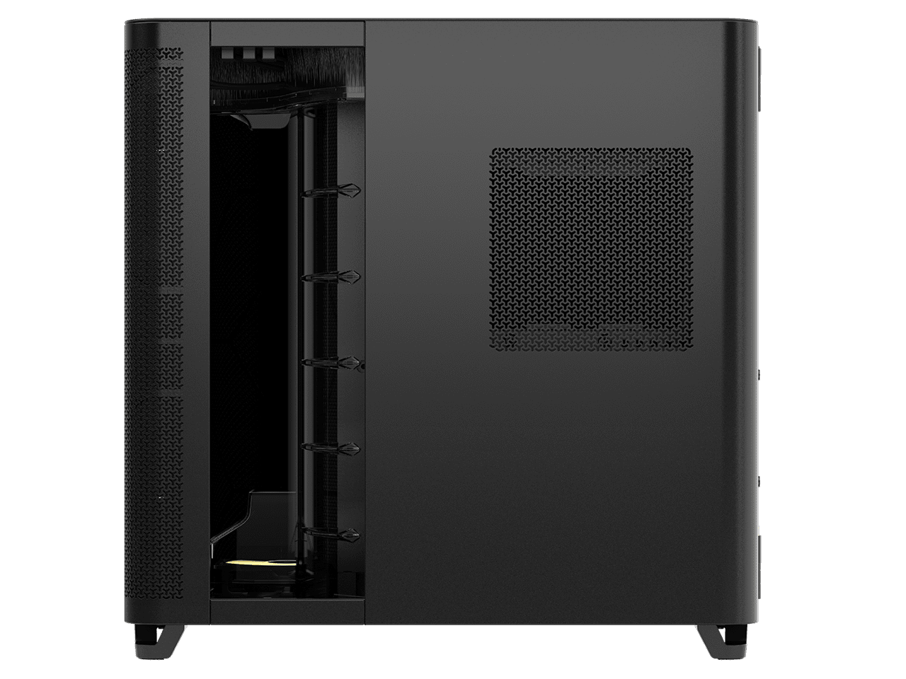 Corsair AIR 5400 RS R ARGB Triple Chamber Mid Tower PC Case Black with 3x RS R 120mm reverse PWM ARGB fans Pre installed  BTF Back Plug Motherboard Design