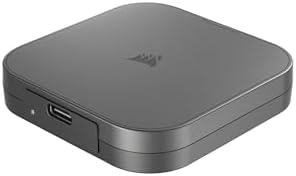 Corsair EX400U 2TB USB4 Portable External Type C SSD   Up to 4 000MB/s Read  3 600MB/s Write  USB 3 2 Gen2 2x2  Plug and Play  Thunderbolt 4  MagSafe  Includes 40Gbps Cable  Windows PC  iOS Mac   Gray