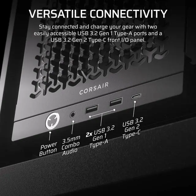 Corsair Frame 4000D Black Steel / Tempered Glass ATX Mid Tower Computer Case with RM850e Power Supply installed