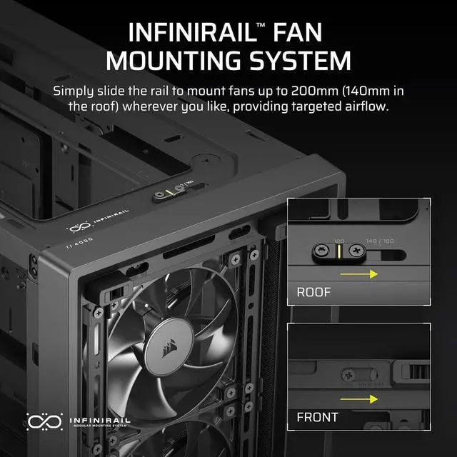 Corsair Frame 4000D Black Steel / Tempered Glass ATX Mid Tower Computer Case with RM850e Power Supply installed