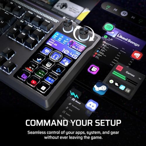 Corsair Galleon 100 SD RGB Teclado mecánico para juegos con cable - QWERTY US, Stream Deck-integrado, pulsos MLX Thocky PBT intercambiables en caliente, interruptores de doble disparo PBT FlashTap SOCD, 8,000Hz - Negro