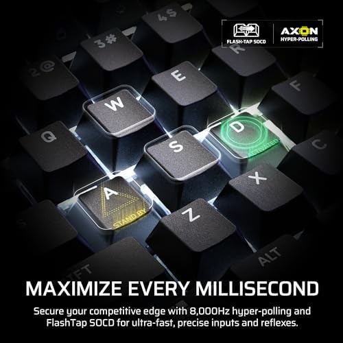 Corsair Galleon 100 SD RGB Teclado mecánico para juegos con cable - QWERTY US, Stream Deck-integrado, pulsos MLX Thocky PBT intercambiables en caliente, interruptores de doble disparo PBT FlashTap SOCD, 8,000Hz - Negro