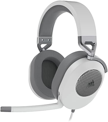 Corsair HS65 Surround Multiplatform Wired Gaming Headset   Dolby Atmos   SonarWorks SoundID   iCUE Compatible   PC  Mac  PS5  PS4  Xbox  Nintendo Switch  Mobile   White