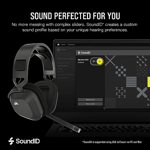 Corsair HS80 MAX Wireless Multiplatform Gaming Headset with Bluetooth   Dolby Atmos   Broadcast Quality Microphone   iCUE Compatible   PC  Mac  PS5  PS4  Mobile   Steel Gray