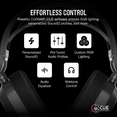 Corsair HS80 MAX Wireless Multiplatform Gaming Headset with Bluetooth   Dolby Atmos   Broadcast Quality Microphone   iCUE Compatible   PC  Mac  PS5  PS4  Mobile   Steel Gray