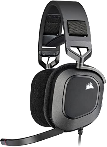 Corsair HS80 RGB USB Premium Gaming Headset with Dolby Audio 7 1 Surround Sound  Broadcast Grade Omni Directional Microphone  Memory Foam Earpads  High Fidelity Sound  Durable Construction  Carbon