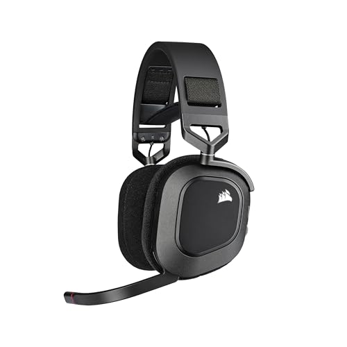 Corsair HS80 RGB USB Premium Gaming Headset with Dolby Audio 7 1 Surround Sound  Broadcast Grade Omni Directional Microphone  Memory Foam Earpads  High Fidelity Sound  Durable Construction  Carbon