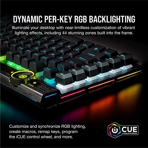 Corsair K100 RGB Optical Mechanical Wired Gaming Keyboard   OPX Switches   PBT Double Shot Keycaps   Elgato Stream Deck and iCUE Compatible   QWERTY NA Layout   Black